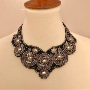 Beaded fashion necklace with matching earrings